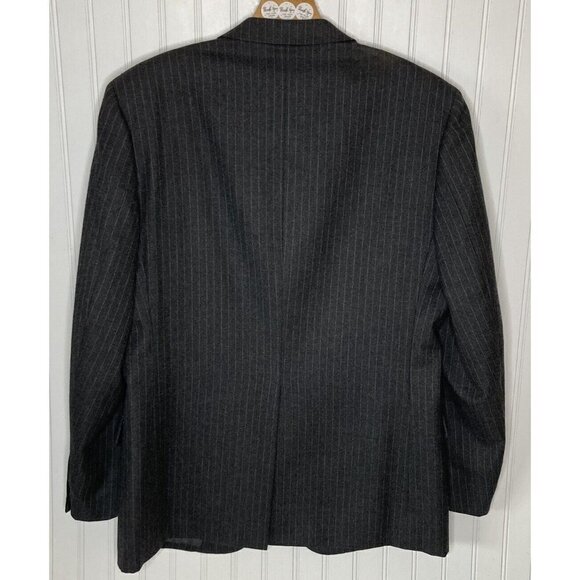 C&R Clothiers Gray Pin Stripe Virgin Wool Lined Suit Jacket Blazer Japan-42R - Picture 8 of 16